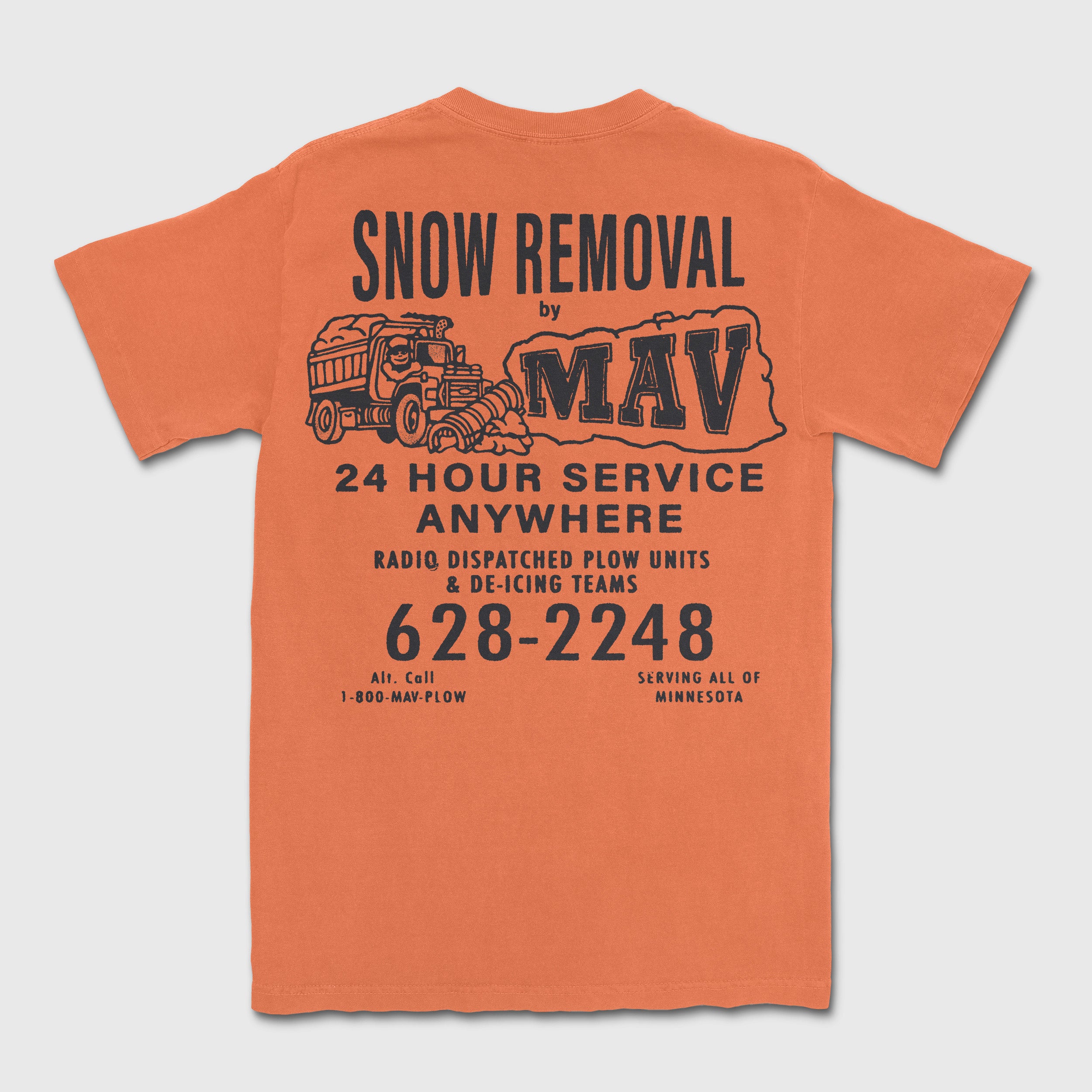 Snow Removal Tee Orange